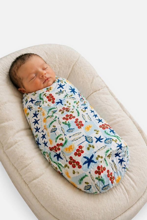 Spearmint Love Swaddle Blanket in Palermo Picnic