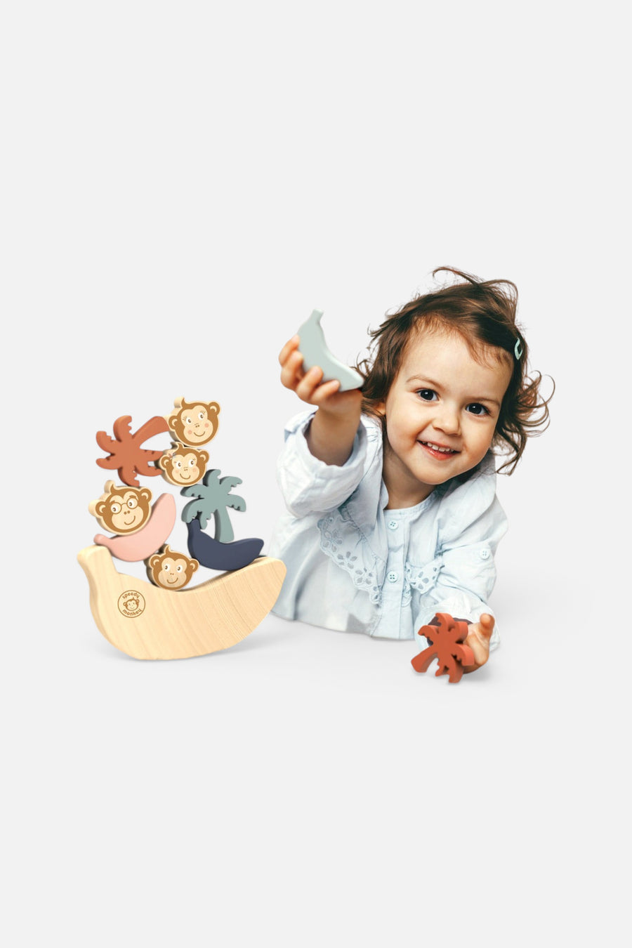 Speedy Monkey Balance Game – flat lay