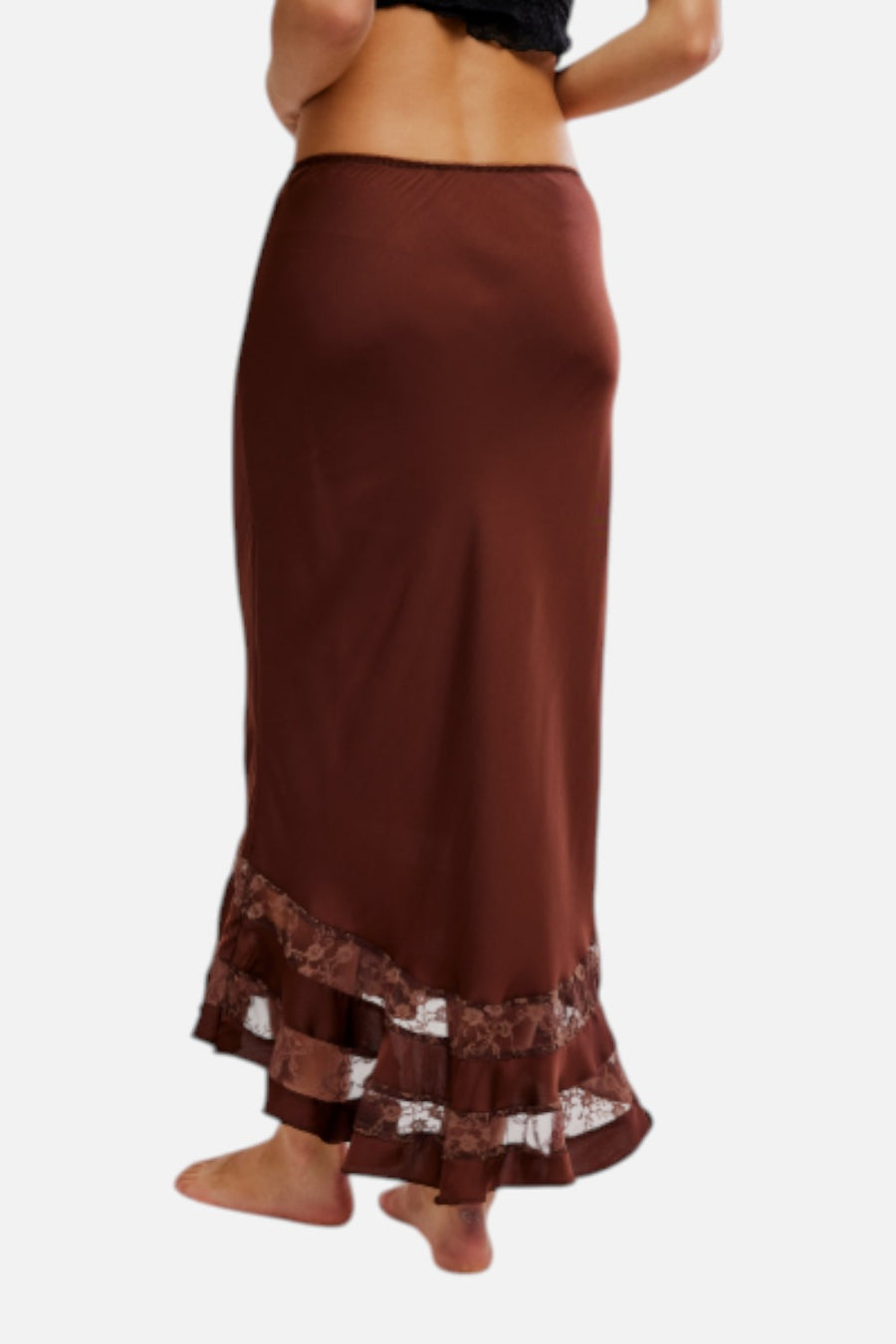 Free People Long Lost Lover Maxi Slip Skirt in Spice