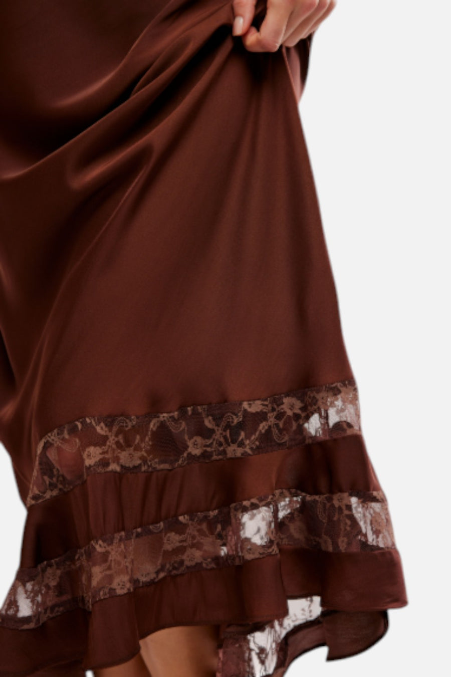 Free People Long Lost Lover Maxi Slip Skirt in Spice