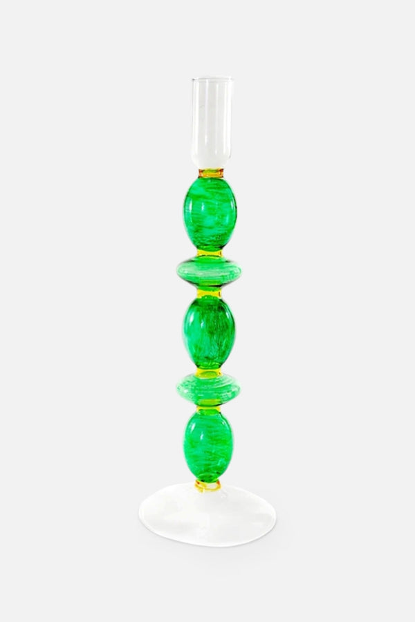 Spindle Candlestick Green