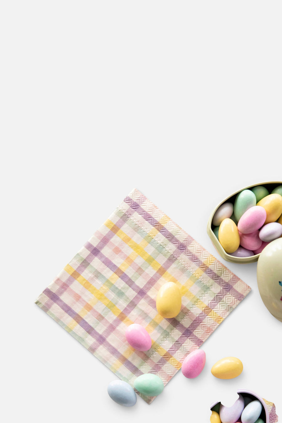 Spring Plaid Guest Napkins - Set of 16 – back view