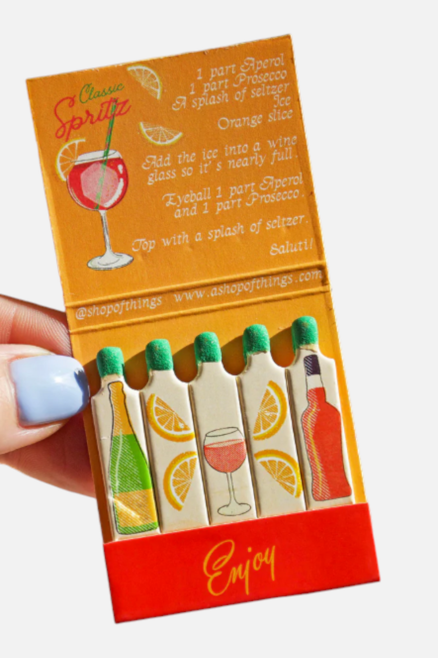 Spritz Matchbook – back view
