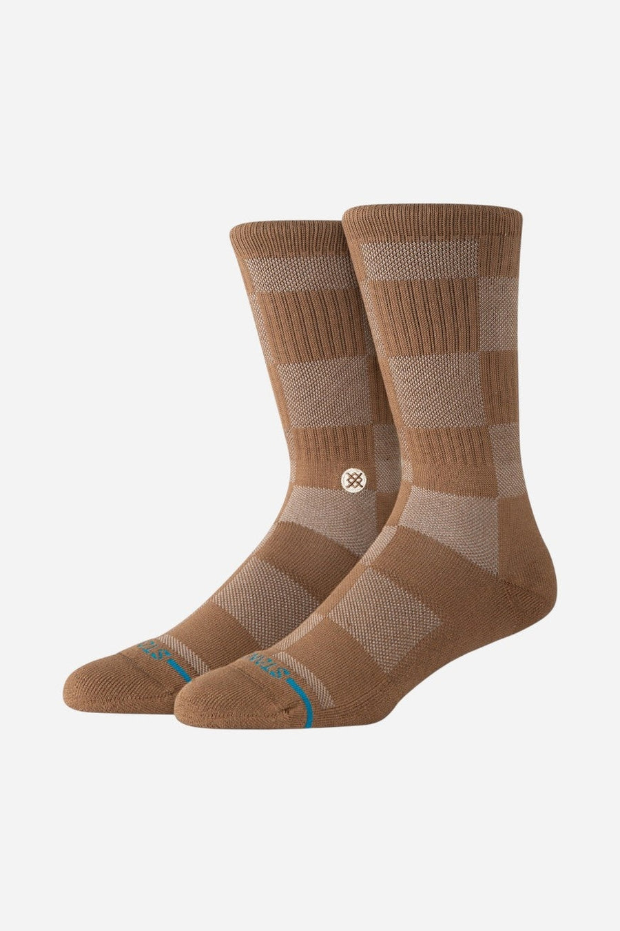 Stance Cotton Crew Medium Cushion Socks in Down And Out - Brown – side view