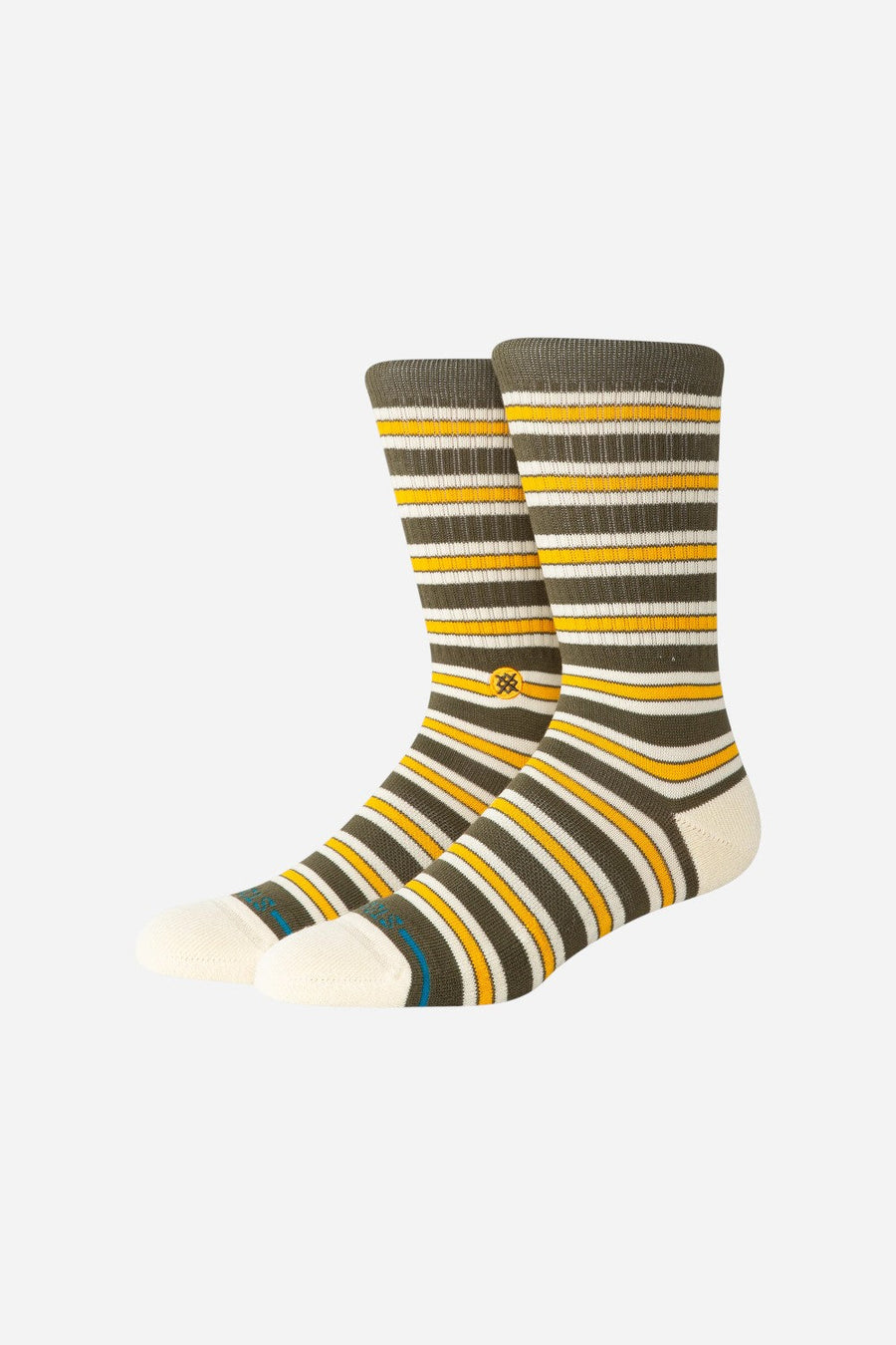 Stance Cotton Crew Medium Cushion Socks in Ollie - Olive – front view