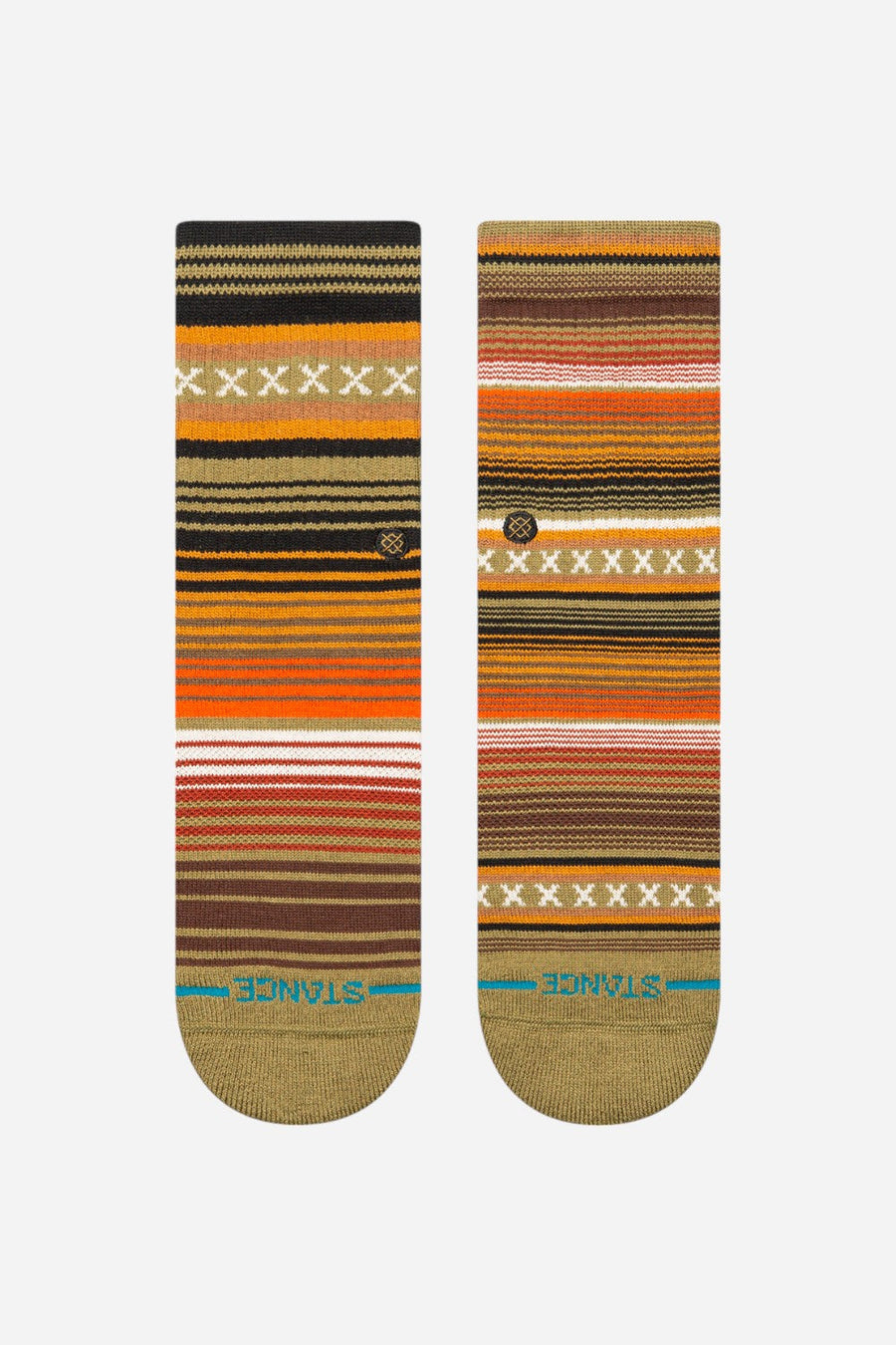 Stance Cotton Crew Socks in Curren Green - Kids – back view
