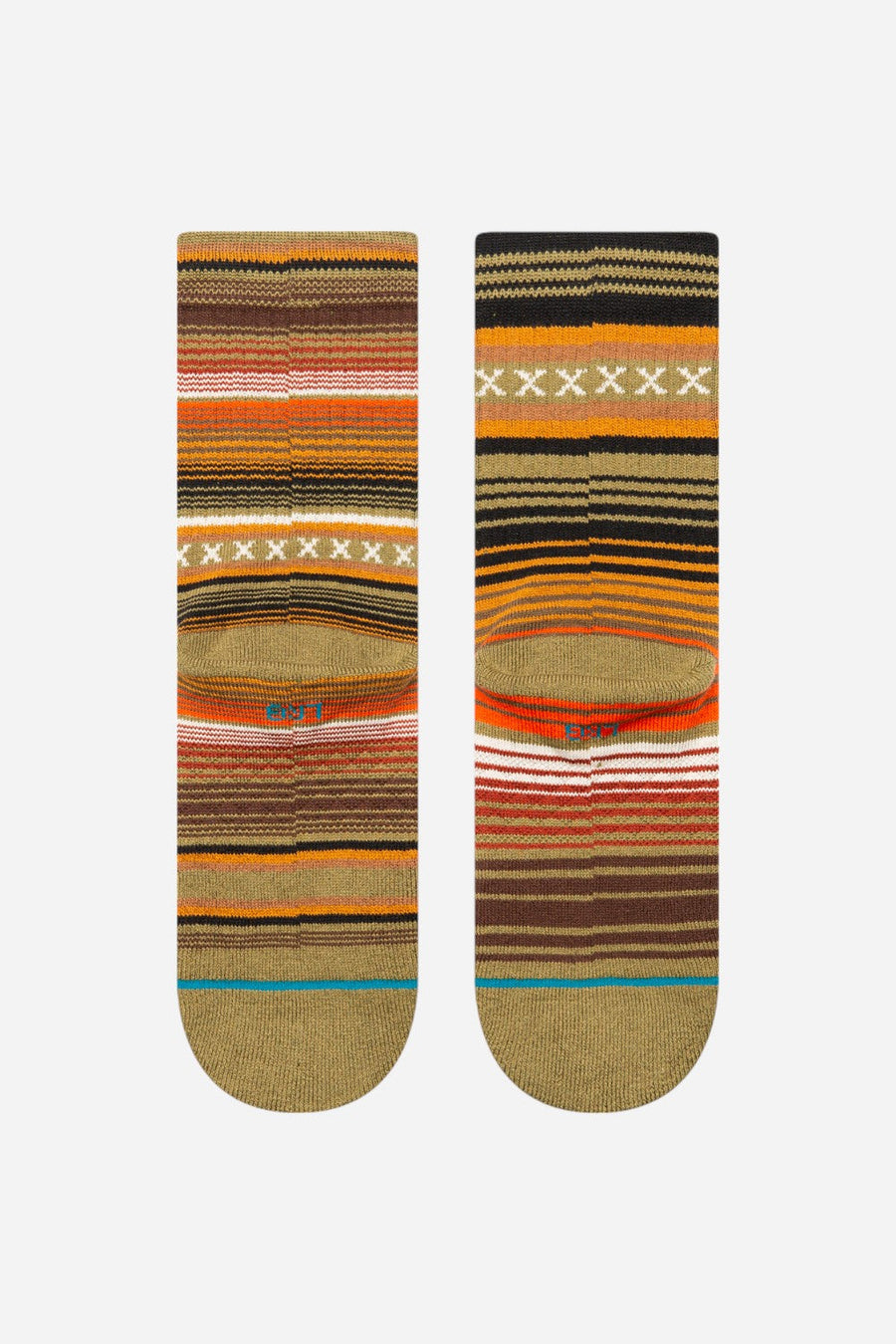 Stance Cotton Crew Socks in Curren Green - Kids – side view