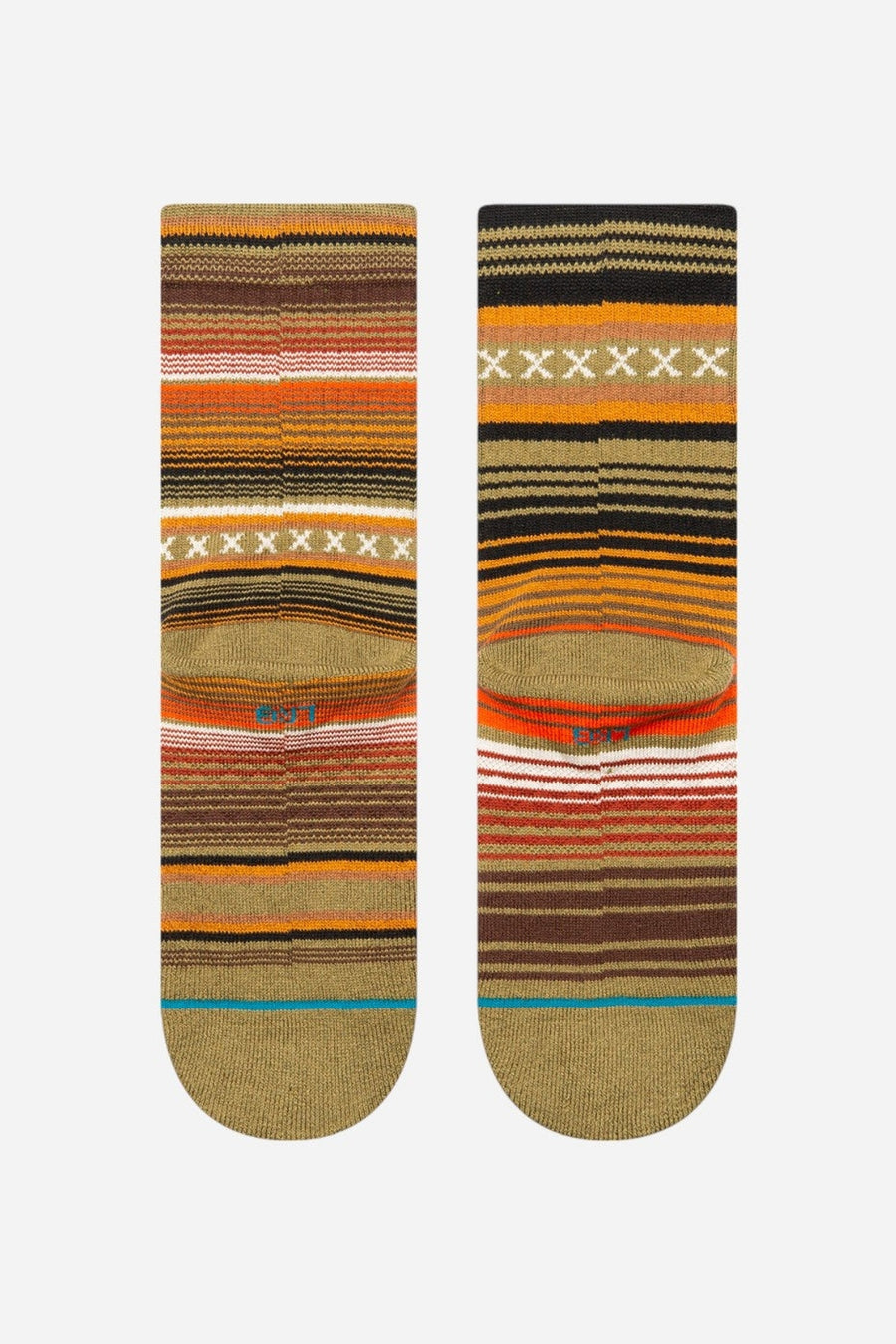 Stance Cotton Crew Socks in Curren Green - Kids – side view