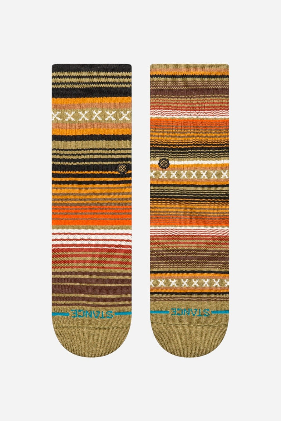 Stance Cotton Crew Socks in Curren Green - Kids – side view
