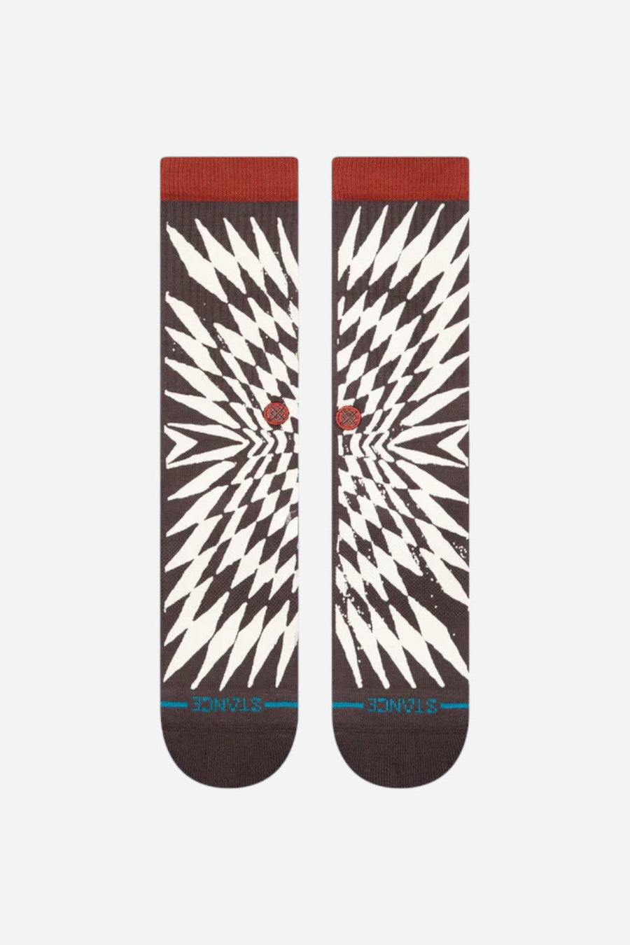 Stance Frackle Crew Socks in Dark Brown – back view