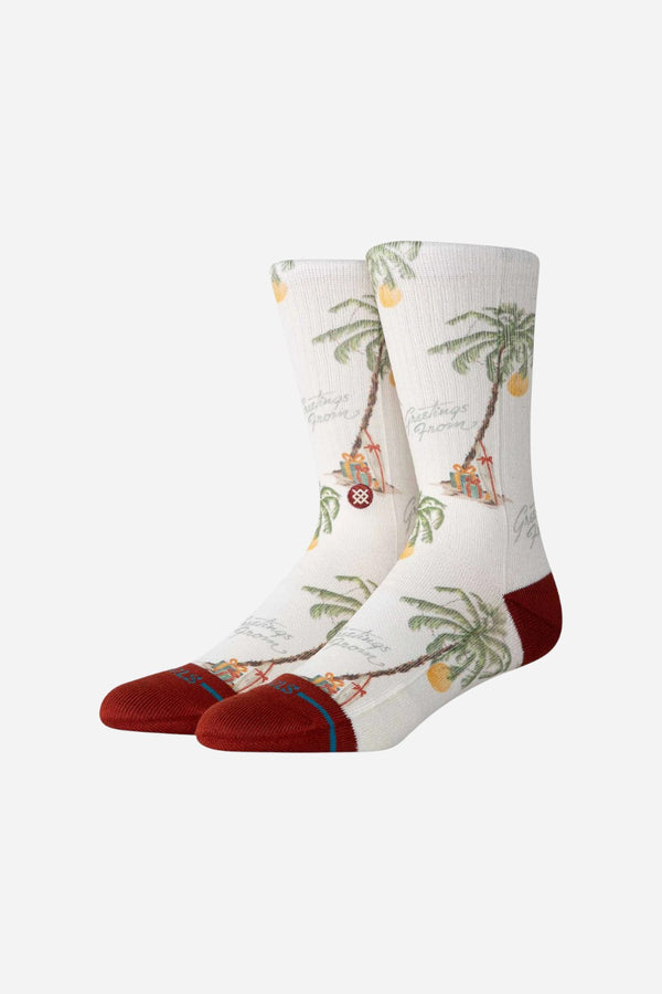 Stance Greetings From Crew Socks in Canvas