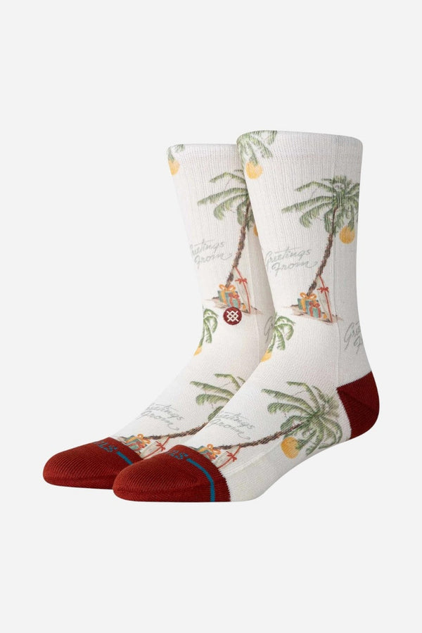 Stance Greetings From Crew Socks in Canvas