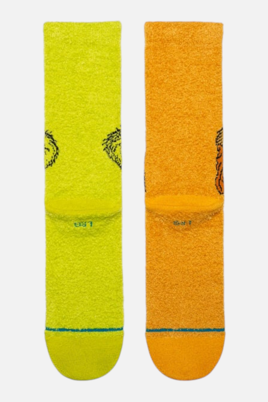 Stance Grinch And Max Fuzzy Crew Sock in Green- Large – side view