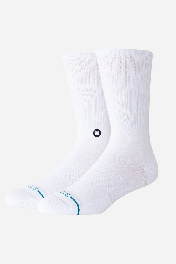 Stance Icon Crew Socks in White / Black