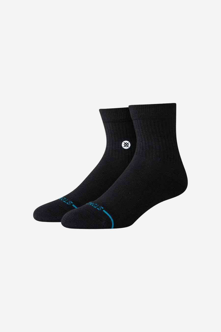 Stance Icon Quarter Socks in Black – front view