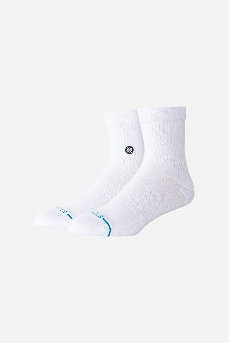 Stance Icon Quarter Socks in White – front view