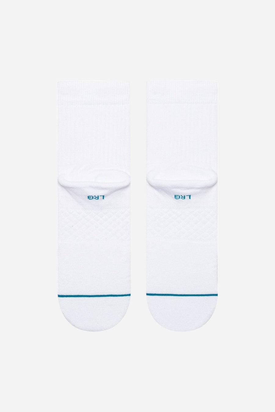 Stance Icon Quarter Socks in White – side view