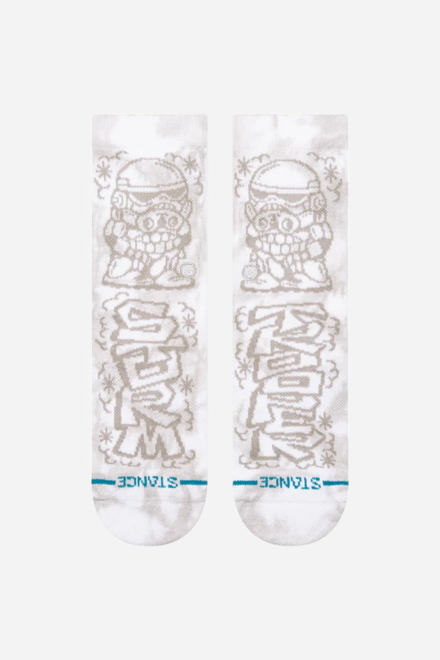 Stance Star Wars X DJ Crew Socks in Trooper White - Kids – back view