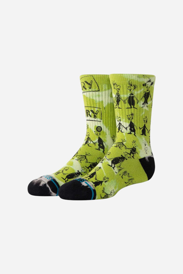 Stance The Grinch Crew Socks in Down in Whovile Green - Kids
