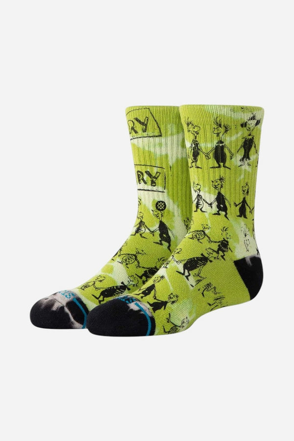 Stance The Grinch Crew Socks in Down in Whovile Green - Kids