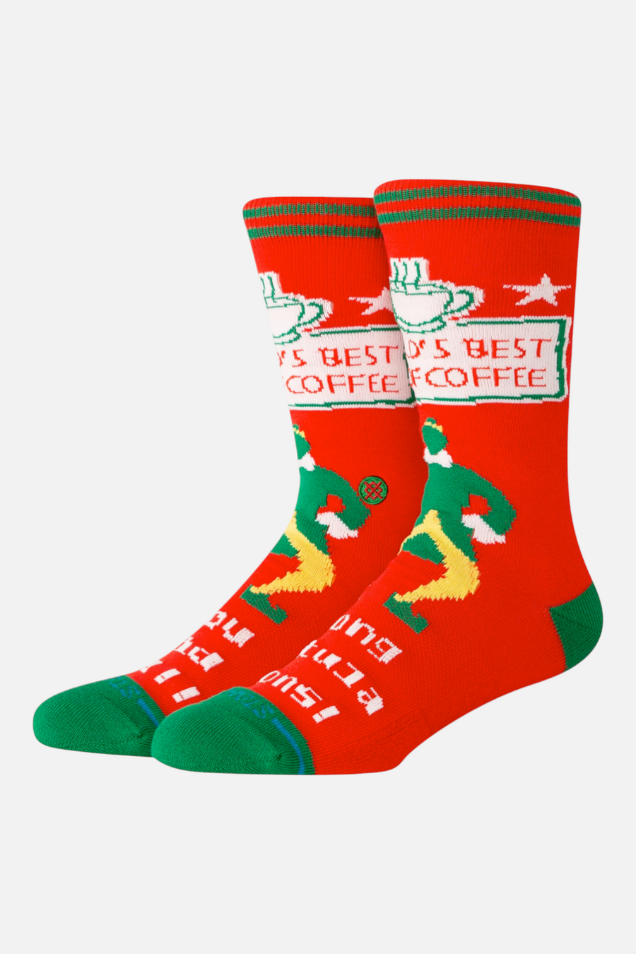 Stance Worlds Best Crew Sock in Red-Large – front view