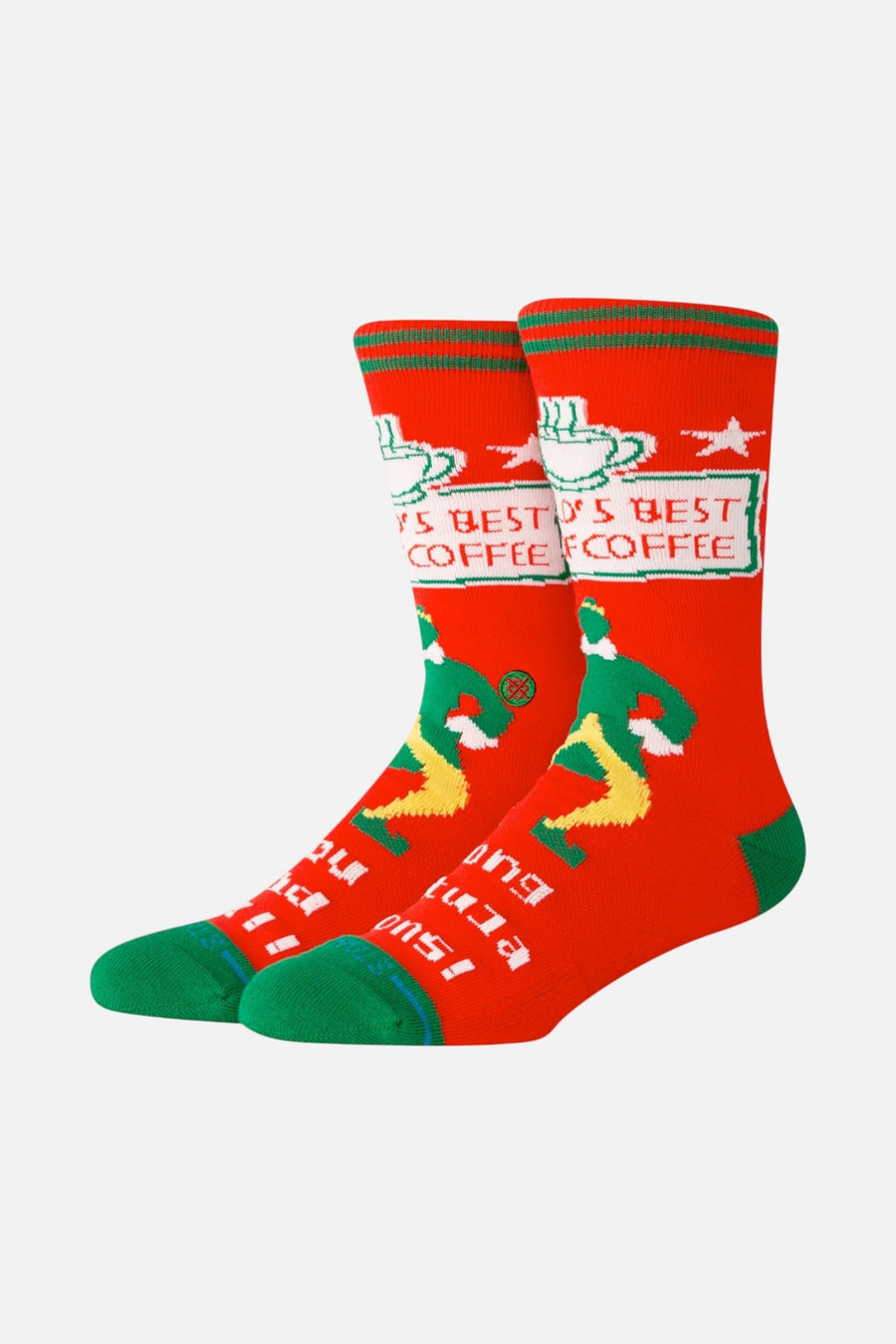 Stance Worlds Best Crew Sock in Red- Medium – side view