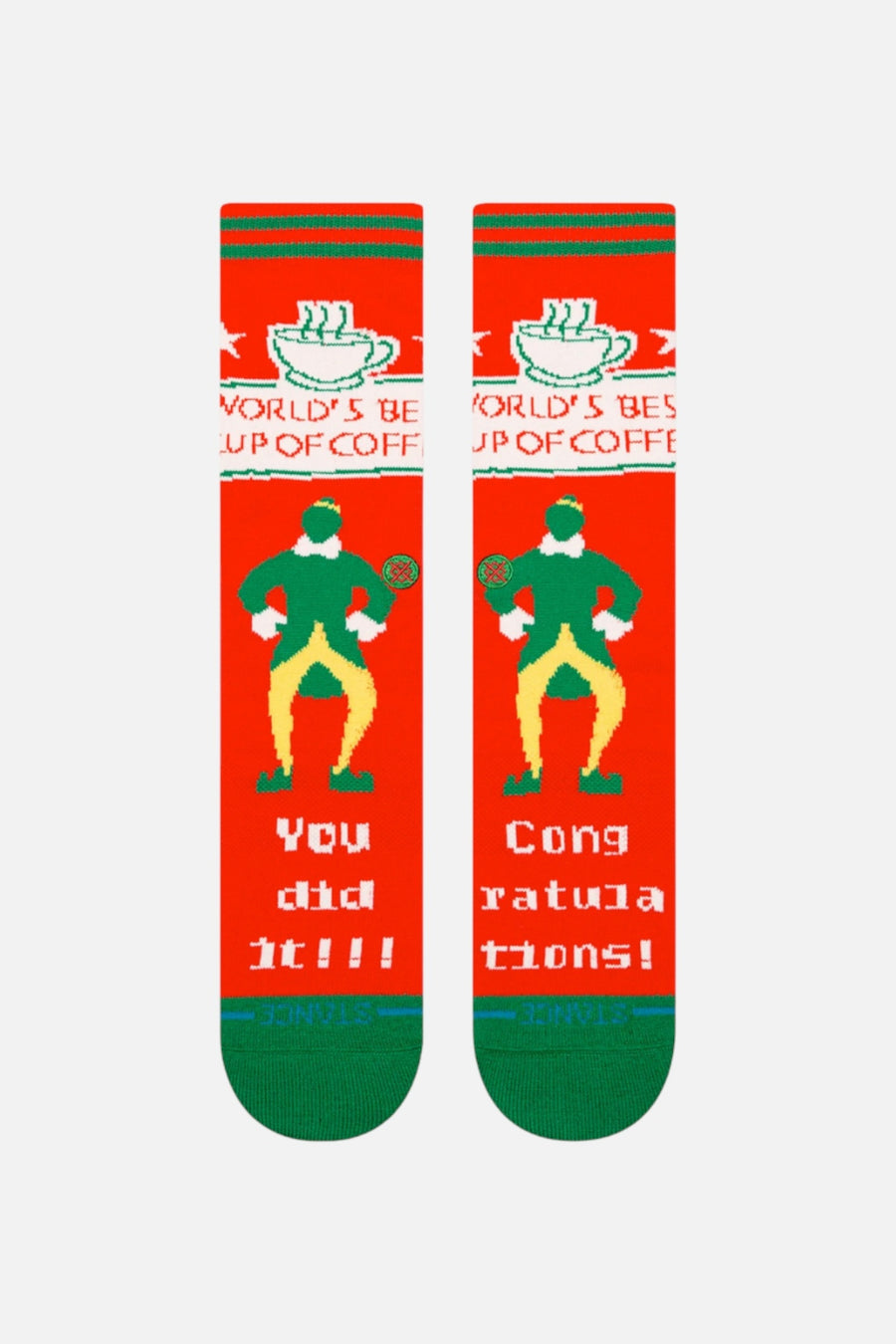 Stance Worlds Best Crew Sock in Red- Medium – side view