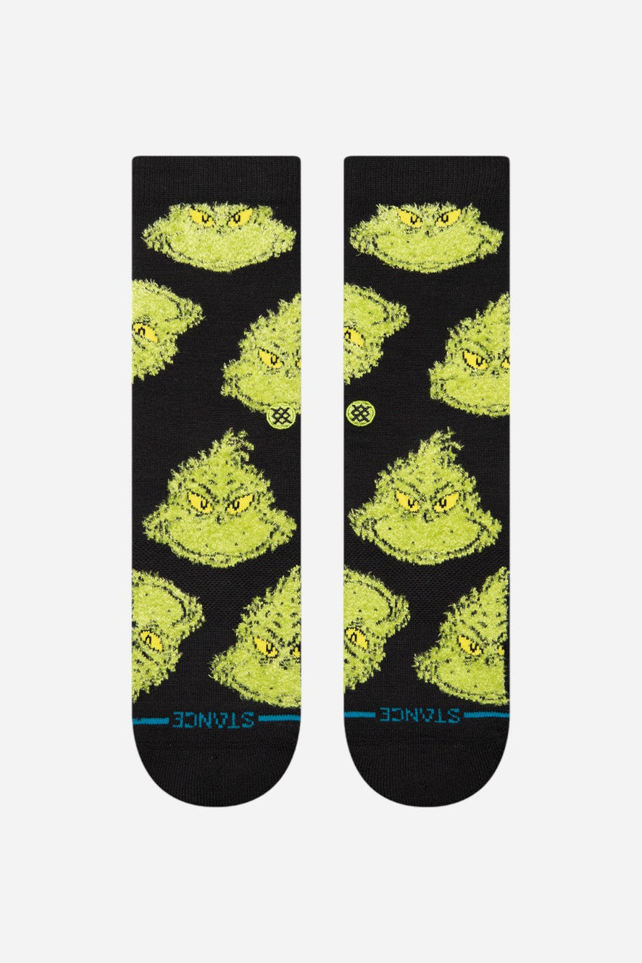 Stance X The Grinch Mean One Crew Socks in Black – back view