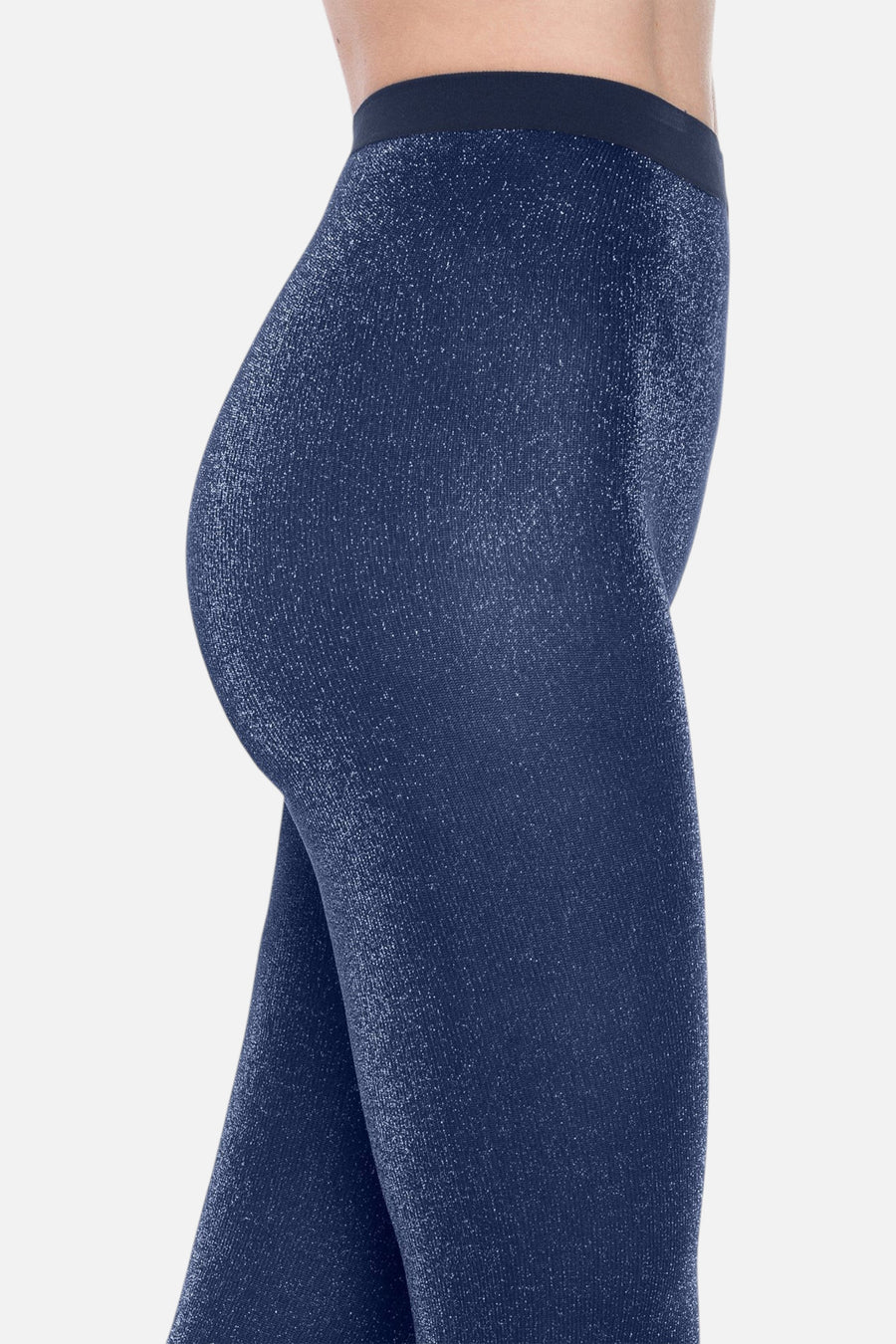 Stardust Tights in Navy/Aqua Silver – detail