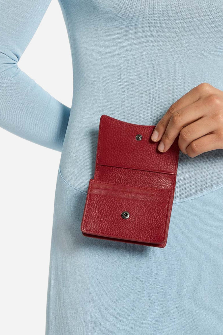 Status Anxiety Lumen Wallet in Rouge – flat lay