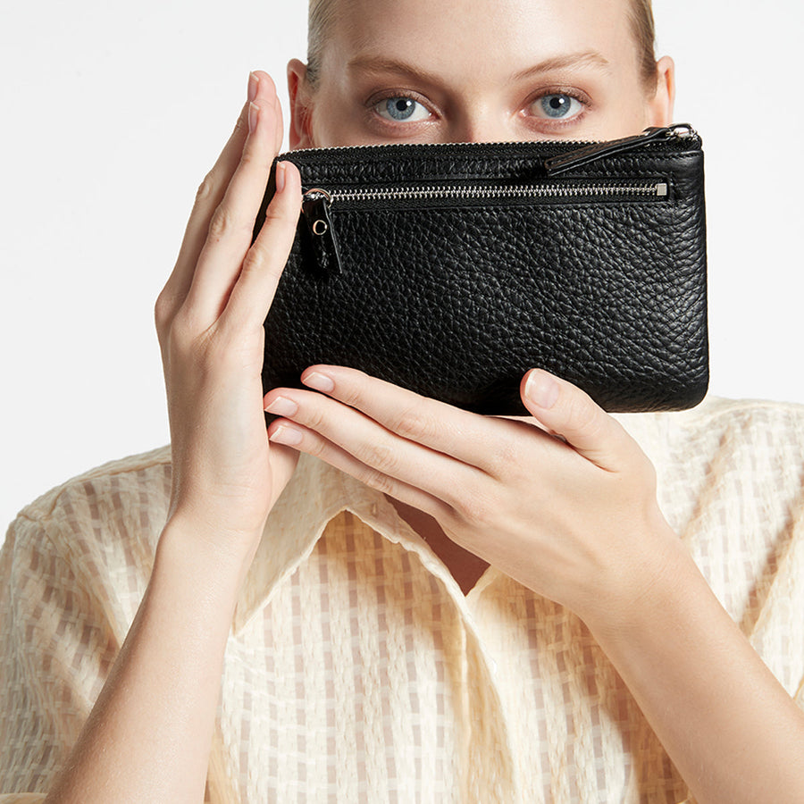 Status Anxiety Smoke And Mirrors Pouch in Black – flat lay