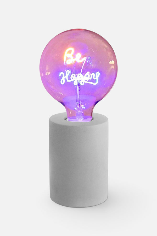 Steepletone UK Ltd Be Happy Text Bulb & Table Lamp in Grey