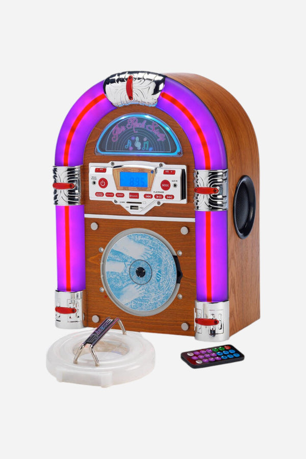 Steepletone UK LTD Jive Rock Retro Mini Jukebox in Light Oak