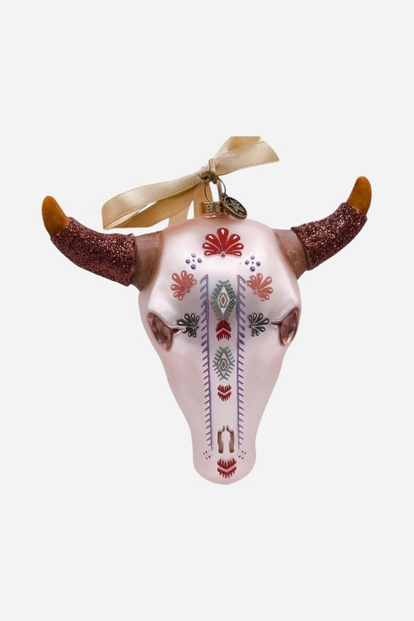 Steer Head Skull Christmas Ornament