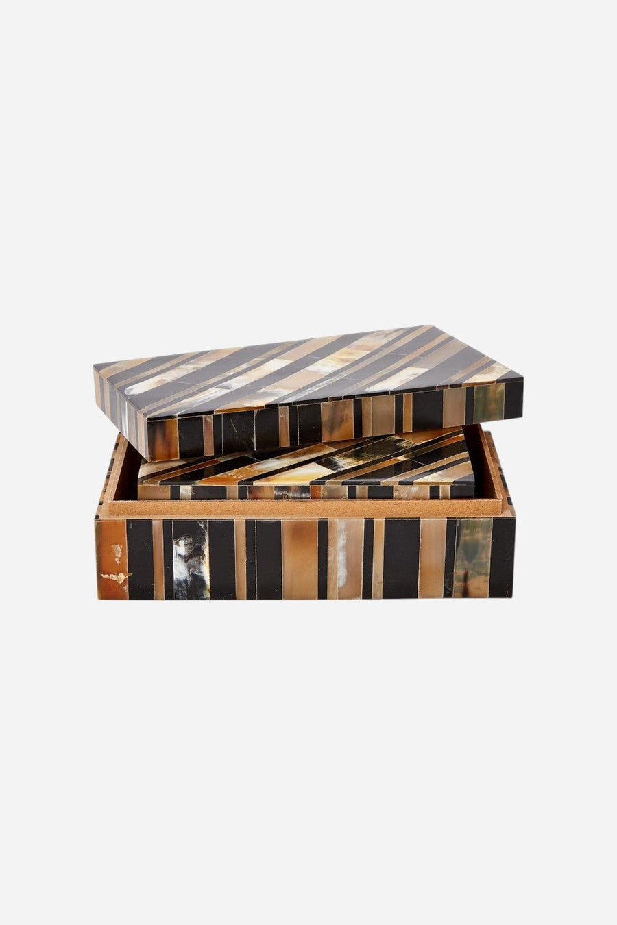 Stefano Genuine Horn Set of 2 Covered Boxes – back view