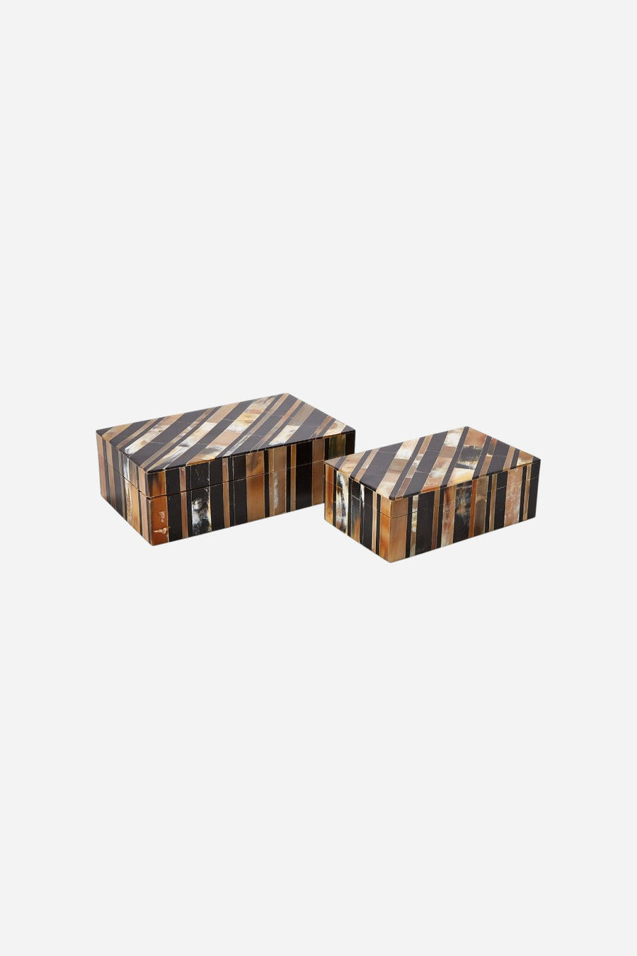 Stefano Genuine Horn Set of 2 Covered Boxes – detail