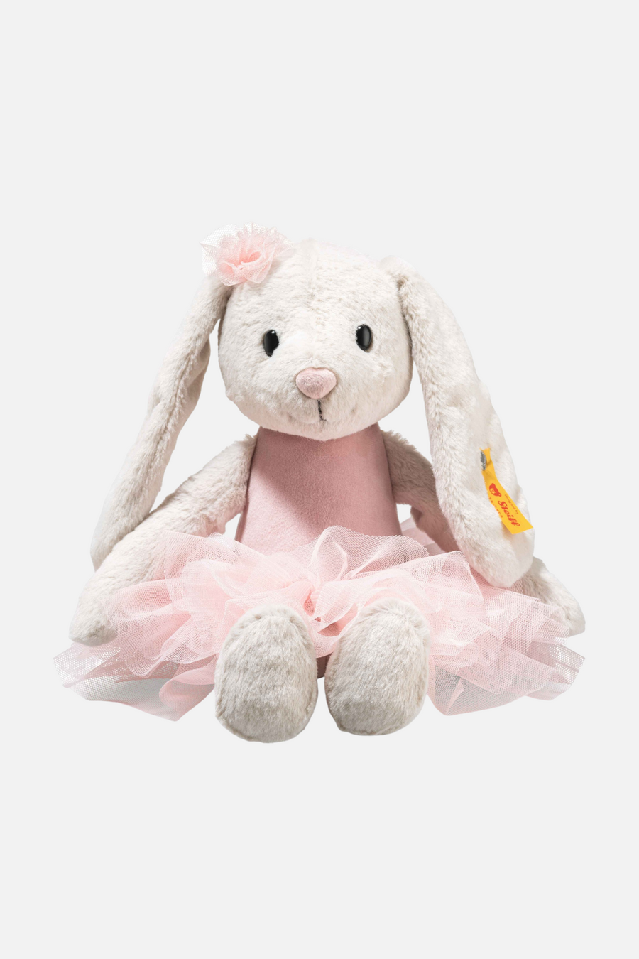 Steiff Hoppie Ballerina Rabbit in Pink Tutu Stuffed Toy – front view