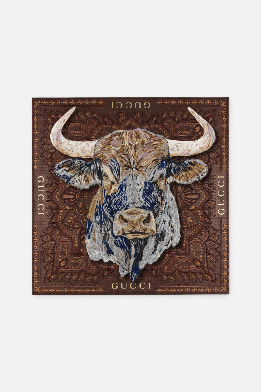 Stephen Wilson Studio El Toro Luxury Wall Art, Gucci Brown 26x26 – front view