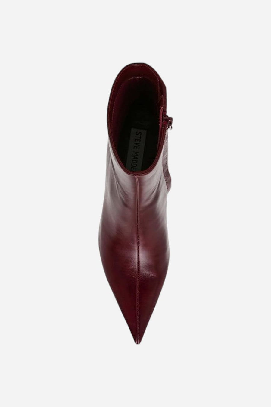 Steve Madden Alston Burgundy Leather Bootie – flat lay