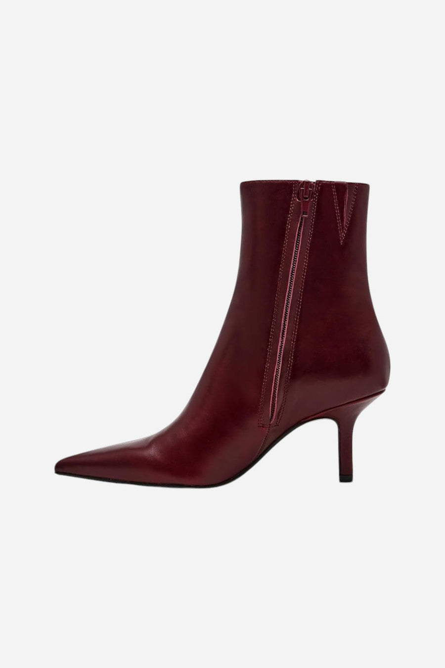 Steve Madden Alston Burgundy Leather Bootie – side view