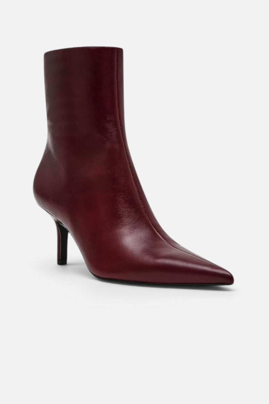 Steve Madden Alston Burgundy Leather Bootie – side view