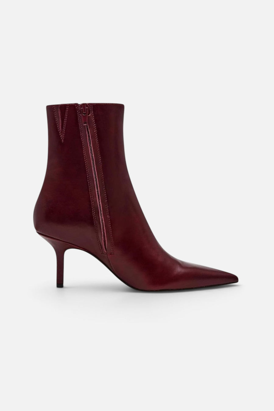 Steve Madden Alston Burgundy Leather Bootie – side view