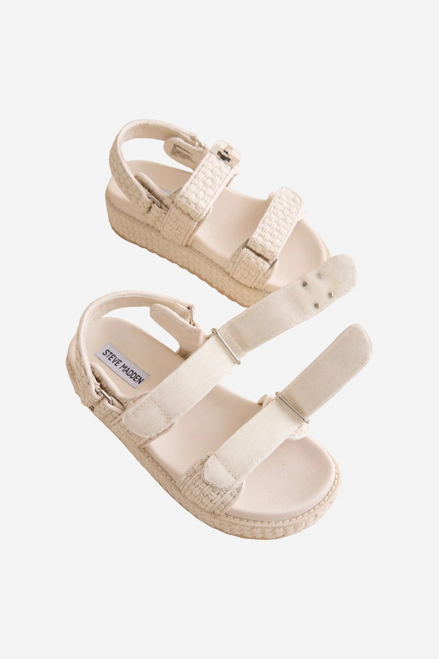 Steve Madden Bigmona Flatform in Bone Woven – flat lay