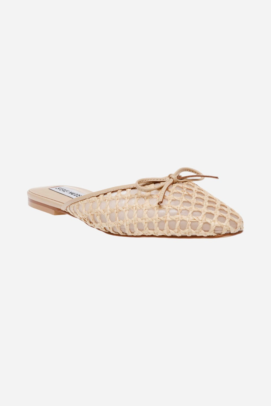 Steve Madden Birdee Sandals in Tan Raffia – back view