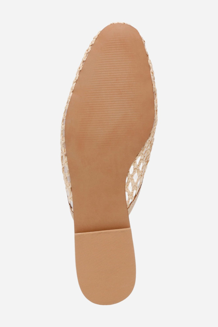 Steve Madden Birdee Sandals in Tan Raffia – flat lay