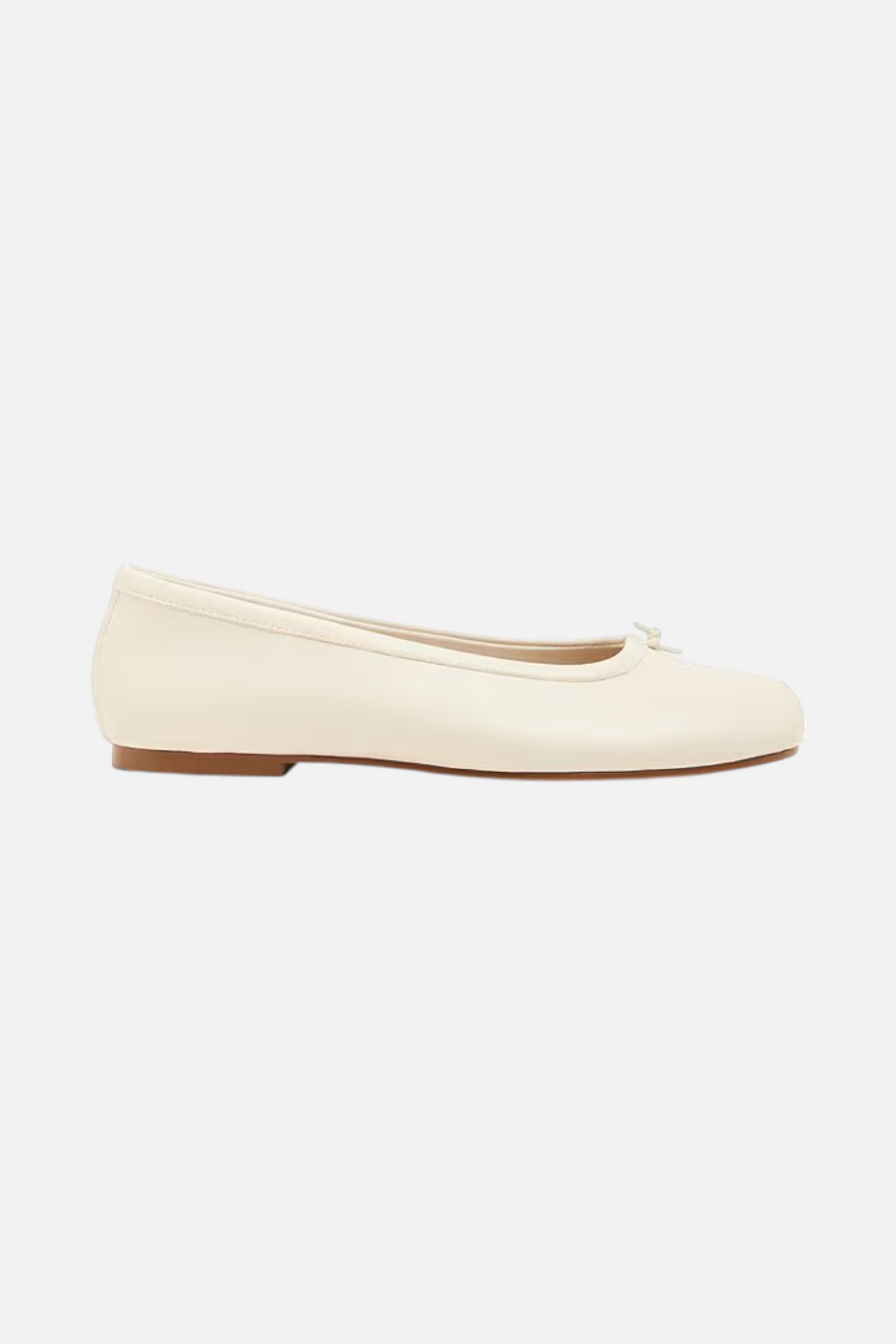 Steve Madden Calico Split-Toe Leather Ballet Flats in Bone – side view