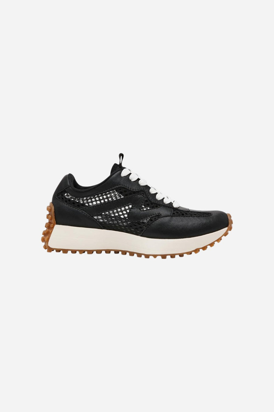 Steve Madden Campo Sneakers in Black Mesh – front view