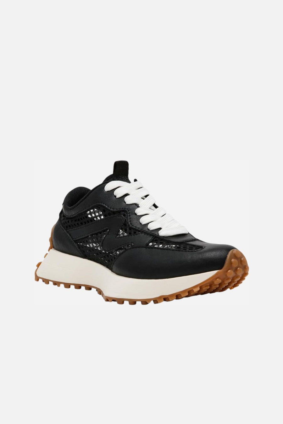 Steve Madden Campo Sneakers in Black Mesh – three-quarter view