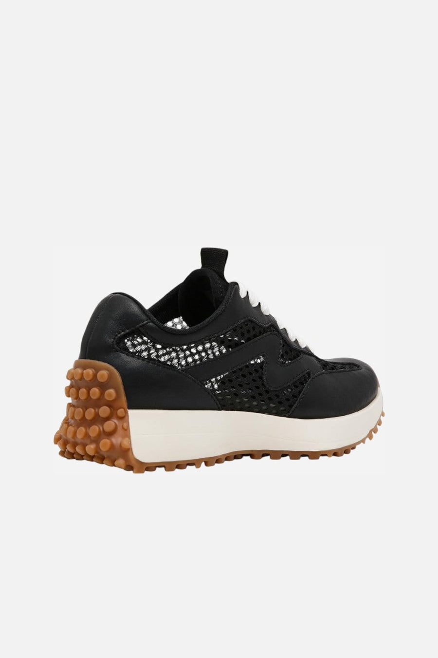 Steve Madden Campo Sneakers in Black Mesh – three-quarter view