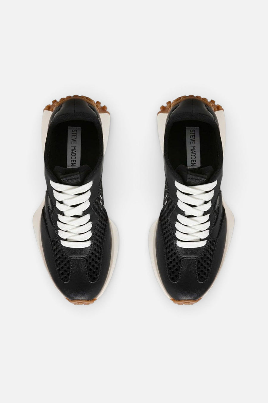 Steve Madden Campo Sneakers in Black Mesh – top view
